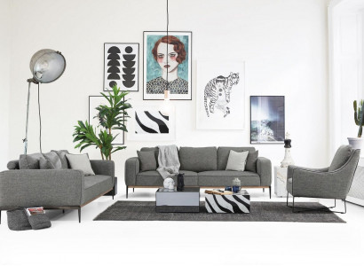 Sofa set 221 two-seater sofa modern fabric set gray group living room
